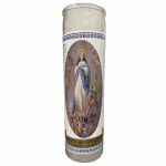 Immaculate Conception Labeled 7 Day Candle, White